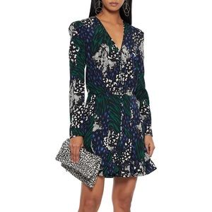 NWT Veronica Beard Riggins Dress Size 14, Black Floral Print